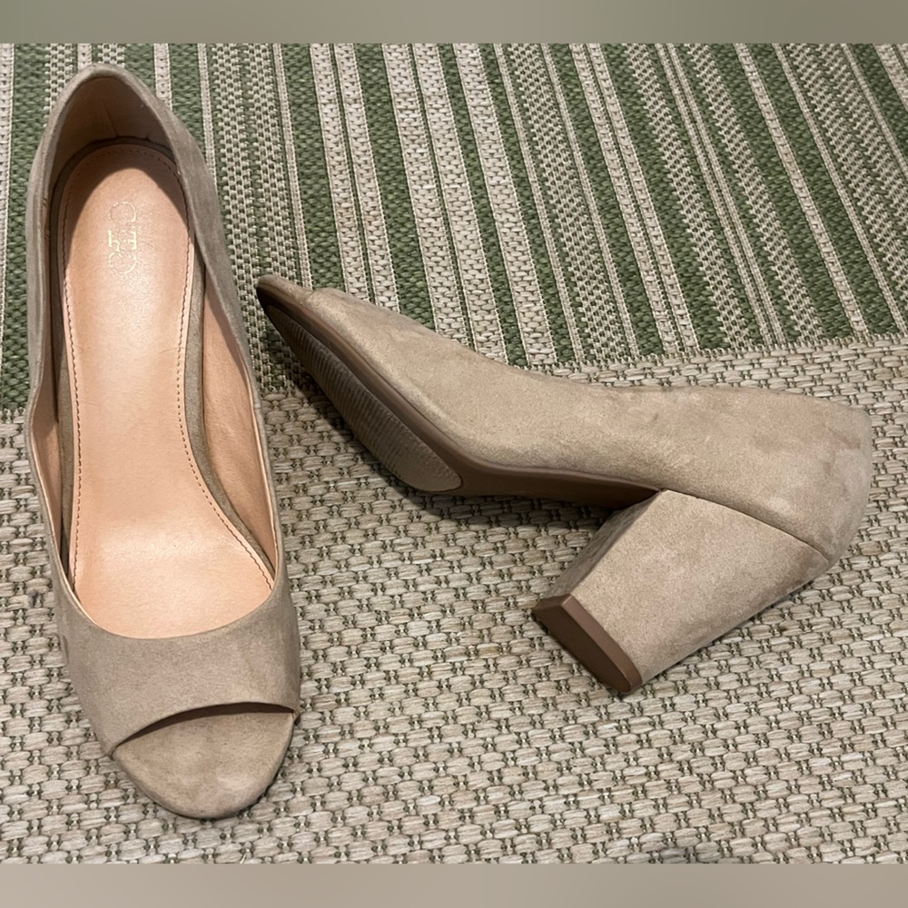 CATO Chunky Heel Peep Toe